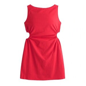 Abercrombie Ruched Cutout Red Dress